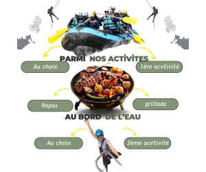 Ubaye adventure day: rafting, canyoning, climbing, barbecue