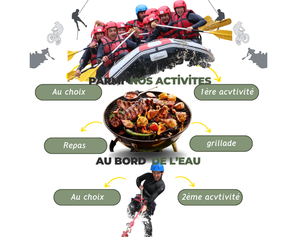 Giornata avventurosa nell'Hautes-Alpes: rafting, canyoning, arrampicata, grigliate